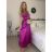 Šaty dlhé spoločenské na ramienka dámske (S/M ONE SIZE) TALIANSKA MÓDA IMPSH246456 červená S/M