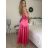 Šaty dlhé spoločenské na ramienka dámske (S/M ONE SIZE) TALIANSKA MÓDA IMPSH246456 červená S/M