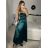 Šaty dlouhé společenské na ramínka dámské (S/M ONE SIZE) ITALSKÁ MÓDA IMPSH246456/DUR S / M zlatá