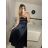 Šaty dlouhé společenské na ramínka dámské (S/M ONE SIZE) ITALSKÁ MÓDA IMPSH246456/DUR S / M zlatá