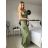Šaty elegantní společenské dlouhé na ramínka dámské (S/M ONE SIZE) ITALSKÁ MÓDA IM324LOVE/DU -   zelená -   S/M