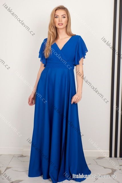 Šaty dlhé spoločenské krátky rukáv dámske (36-54) POLSKÁ MÓDA PMLMR23LAURA-3