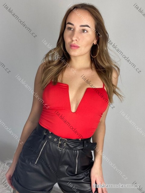 Body na ramínka dámské (S/M ONE SIZE) ITALSKÁ MÓDA IMPBB24A3804/DR S/M červená