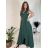 Šaty dlouhé elegantní společenské bez rukávu dámské (S/M/L ONE SIZE) ITALSKÁ MÓDA IM424861/DUR zelená smaragdová S/M/L