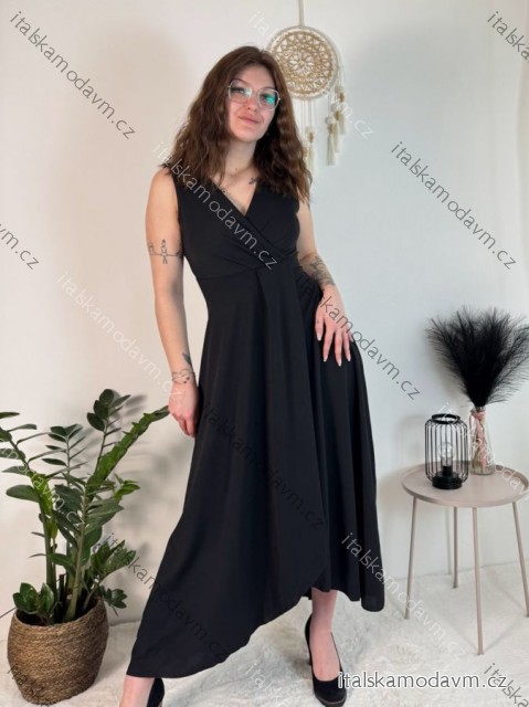 Šaty dlhé elegantné spoločenské bez rukávov dámske (S/M/L ONE SIZE) TALIANSKA MÓDA IM424861/DUR