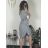 Košeľové šaty krátky rukáv dámska (S/M/L ONE SIZE) TALIANSKA MODA IMSM24038
