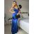 Šaty dlouhé elegantní společenské třpytivé na ramínka dámské (S/M ONE SIZE) ITALSKÁ MÓDA IM425HELA