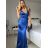 Šaty dlouhé elegantní společenské třpytivé na ramínka dámské (S/M ONE SIZE) ITALSKÁ MÓDA IM425HELA