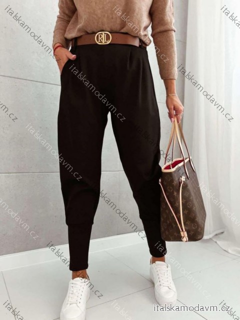 Nohavice elegantné s opaskom dámske nadrozmer (M/L/XL ONE SIZE) TALIANSKA MÓDA IMD25011