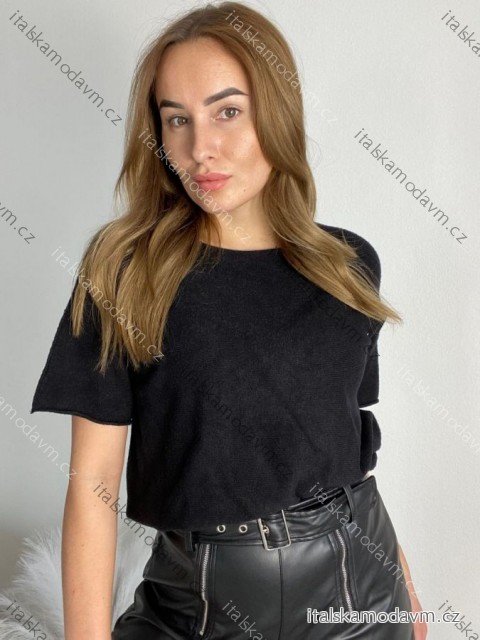 Sveter úpletový krátky rukáv dámsky (S/M/L ONE SIZE) TALIANSKA MÓDA IMC25BARBARA/DR