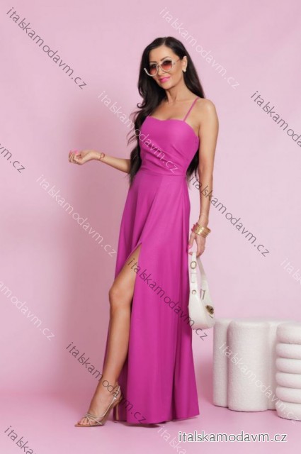 Šaty dlhé spoločenské na ramienka dámske (34-42) POLSKÁ MÓDA PMLEL24NATHALIE2