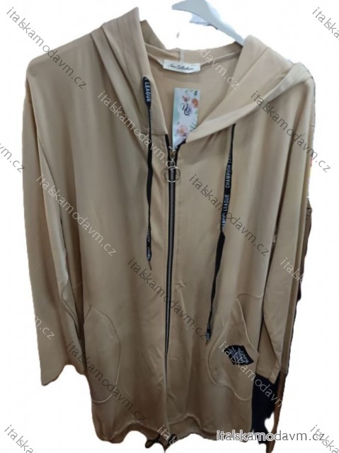 Mikina predĺžená slabá na zips s kapucňou dlhý rukáv dámska nadrozmer (42/44/46 ONE SIZE) TALIANSKA MÓDA IMSM25113