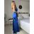 Šaty dlouhé společenské na ramínka dámské (S/M ONE SIZE) ITALSKÁ MÓDA IM425HELEN/DU -   Černá -   S/M
