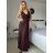 Šaty dlouhé společenské třpytivé na ramínka dámské (S/M ONE SIZE) ITALSKá MODA IM325NORA/DU -   strieborná
 -   S / M
