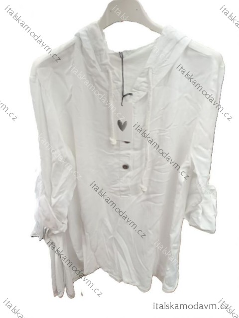 Košeľa s kapucňou 3/4 dlhý rukáv dámska (S/M/L ONE SIZE) TALIANSKA MÓDA IMSM25117