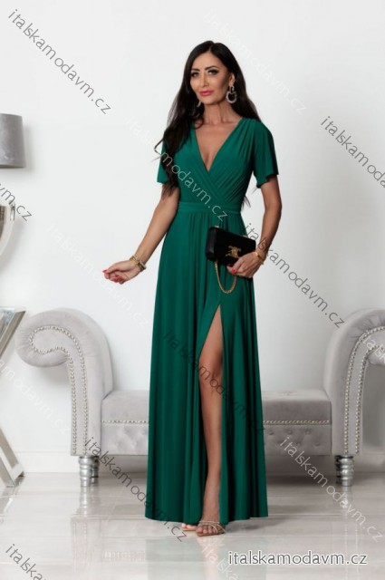 Šaty dlhé spoločenské krátky rukáv dámske (36-44) POLSKÁ MÓDA PMLEL24BELLA5