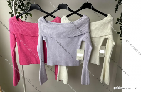 Svetr carmen dlouhý rukáv dámský (S/M/L ONE SIZE) ITALSKÁ MÓDA IMPLP2422329095