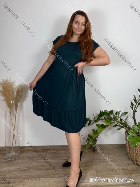 Šaty oversize letný krátky rukáv dámske nadrozmer (44/46/48 ONE SIZE) TALIANSKA MÓDA IM425022
