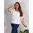 Tunika blúzka krátky rukáv dámska nadrozmer (52/54/56 ONE SIZE) TALIANSKA MODA IM424128/DUR 52/54 biela