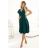 348-11 SCARLETT - flared dress with a neckline - green