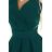 348-11 SCARLETT - flared dress with a neckline - green