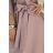 287-37 SOFIA Butterfly dress with binding at the waist - MOCHA MOUSSE