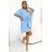 287-36 SOFIA Butterfly Dress with Waist Tie - Pastel Blue