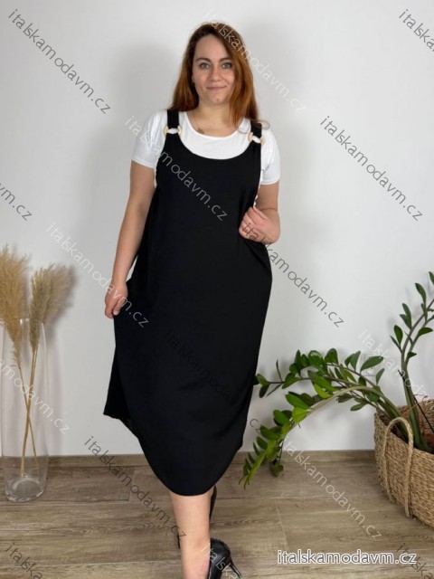 Šaty dlhé voľnočasové bez rukávov a tričko krátky rukáv dámske nadrozmer (46/48/50 ONE SIZE) TALIANSKA MÓDA IM425001/DUR
