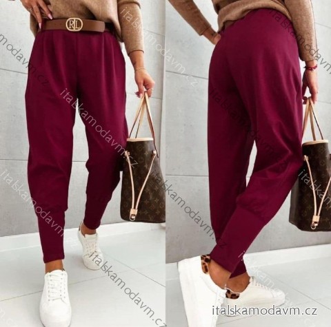 Tepláky elegantní s páskem dámské (S/M/L ONE SIZE) ITALSKÁ MÓDA IMD25512/A10