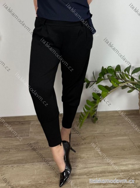 Kalhoty elegantní s páskem dámské nadrozměr (M/L/XL ONE SIZE) ITALSKÁ MÓDA IM425061