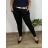 Nohavice elegantné s opaskom dámske nadrozmer (46/48/50 ONE SIZE) TALIANSKA MÓDA IM425131/DUR 46/48 čierna