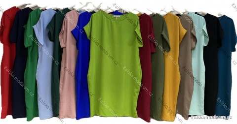 Šaty krátke letné krátky rukáv dámske (S/M/L ONE SIZE) TALIANSKA MÓDA IMC25156