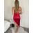 Šaty společenské na ramínka dámské (S/M ONE SIZE) ITALSKÁ MÓDA IMPLP2423312010/DU -   červená -   S/M