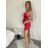 Šaty společenské na ramínka dámské (S/M ONE SIZE) ITALSKÁ MÓDA IMPLP2423312010/DU -   červená -   S/M