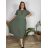 Šaty s přívěskem  dlouhé krátký rukáv dámské nadrozměr (3XL/4XL/5XL ONE SIZE) ITALSKá MóDA IM424277
