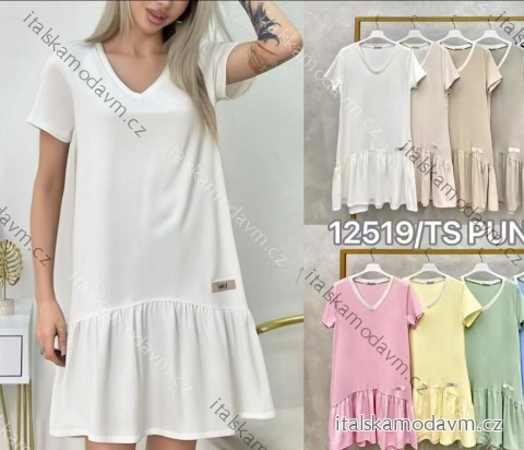 Šaty krátke letné oversize krátky rukáv dámske (XS/S/M ONE SIZE) TALIANSKA MÓDA IMD25022