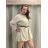 Šaty krátke mikinové dlhý rukáv dámske oversize (M/L/XL ONE SIZE) TALIANSKA MÓDA IMD25PEGY