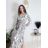 Šaty letné elegantný dlhý rukáv dámske (S/M ONE SIZE) TALIANSKA MÓDA IMD23114