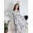 Šaty letné elegantný dlhý rukáv dámske (S/M ONE SIZE) TALIANSKA MÓDA IMD23114/DUR svetlo modrá S/M/L