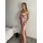 Šaty dlouhé elegantní společenské saténové na ramínka dámské (S/M ONE SIZE) ITALSKÁ MÓDA IM424772/DUR starorůžová S/M