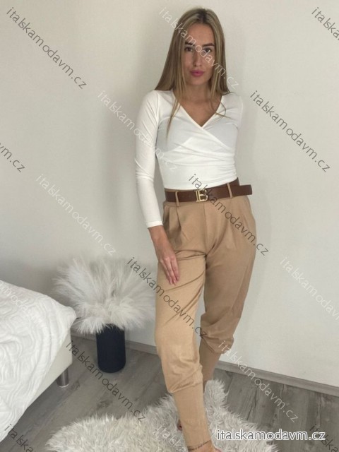 Nohavice s opaskom dámske (S/M/L ONE SIZE) TALIANSKA MÓDA IM425101/DU
