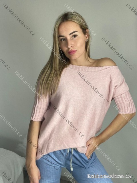 Svetr slabý krátký rukáv dámský (S/M/L ONE SIZE) ITALSKÁ MÓDA IMSM25103