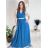 Šaty dlhé spoločenské elegantné plesové dámske (S/M ONE SIZE) TALIANSKA MÓDA IMM22Q52232/DUR smaragdová S/M/L