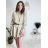 Šaty krátke mikinové dlhý rukáv dámske oversize (M/L/XL ONE SIZE) TALIANSKA MÓDA IMD25PEGY