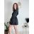Šaty krátke mikinové dlhý rukáv dámske oversize (M/L/XL ONE SIZE) TALIANSKA MÓDA IMD25PEGY