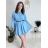 Šaty krátke mikinové dlhý rukáv dámske oversize (M/L/XL ONE SIZE) TALIANSKA MÓDA IMD25PEGY