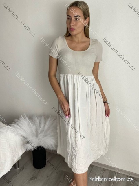 Šaty krtké letné krátky rukáv dámske (S/M/L ONE SIZE) TALIANSKA MÓDA IM425MARIA-L/DUR