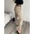 Nohavice s opaskom dámske (S/M/L ONE SIZE) TALIANSKA MÓDA IM425101/DU -   hnedá
 -   S/M/L