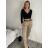 Nohavice s opaskom dámske (S/M/L ONE SIZE) TALIANSKA MÓDA IM425101/DU -   hnedá
 -   S/M/L