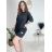 Šaty krátke oversize 3/4 dlhý rukáv dámske (M/L/XL ONE SIZE) TALIANSKA MÓDA IMD25009